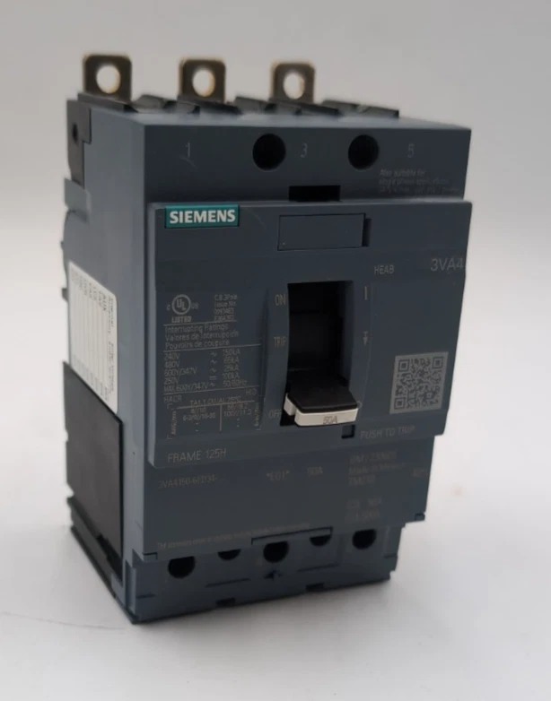 50 Amps, Siemens #3VA4150-6ED34-0AA0, Circuit Breaker, 3-Pole, 480 Volts, Bolt-On, NEW