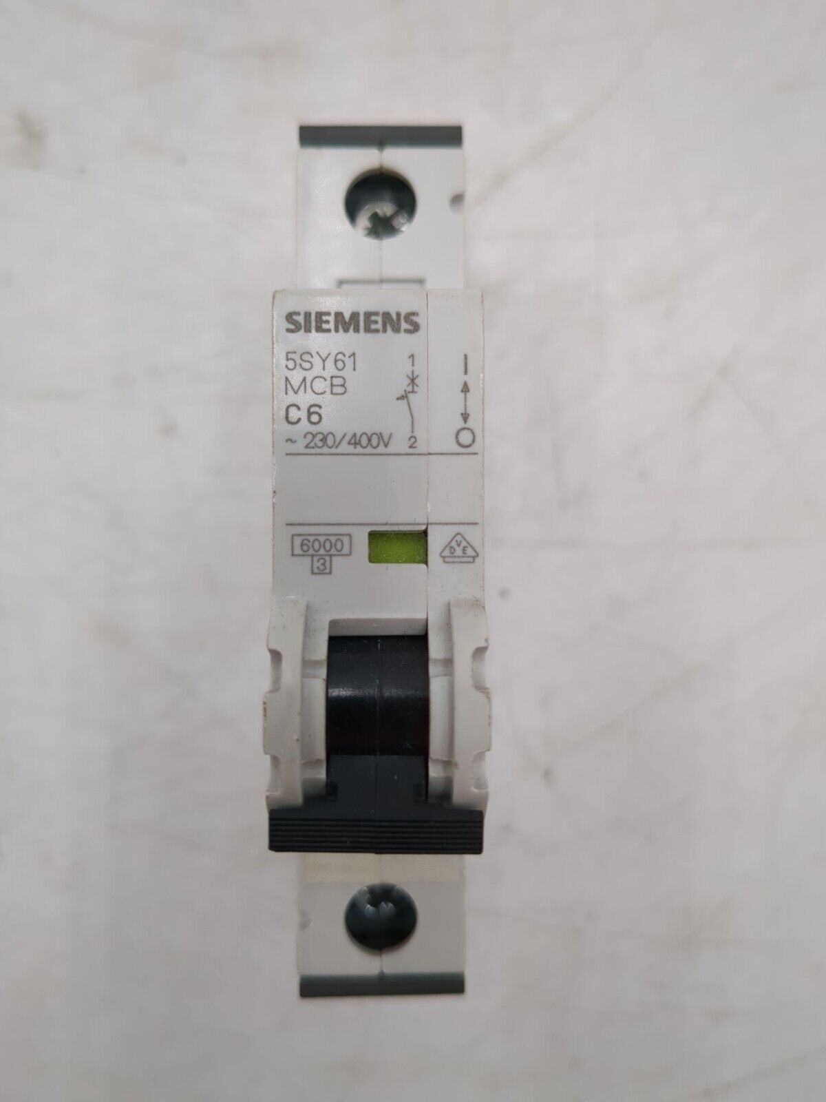 6 Amps, Siemens #5SY6106-7, Miniature Circuit Breaker, 1-Pole, 230/400 Volts