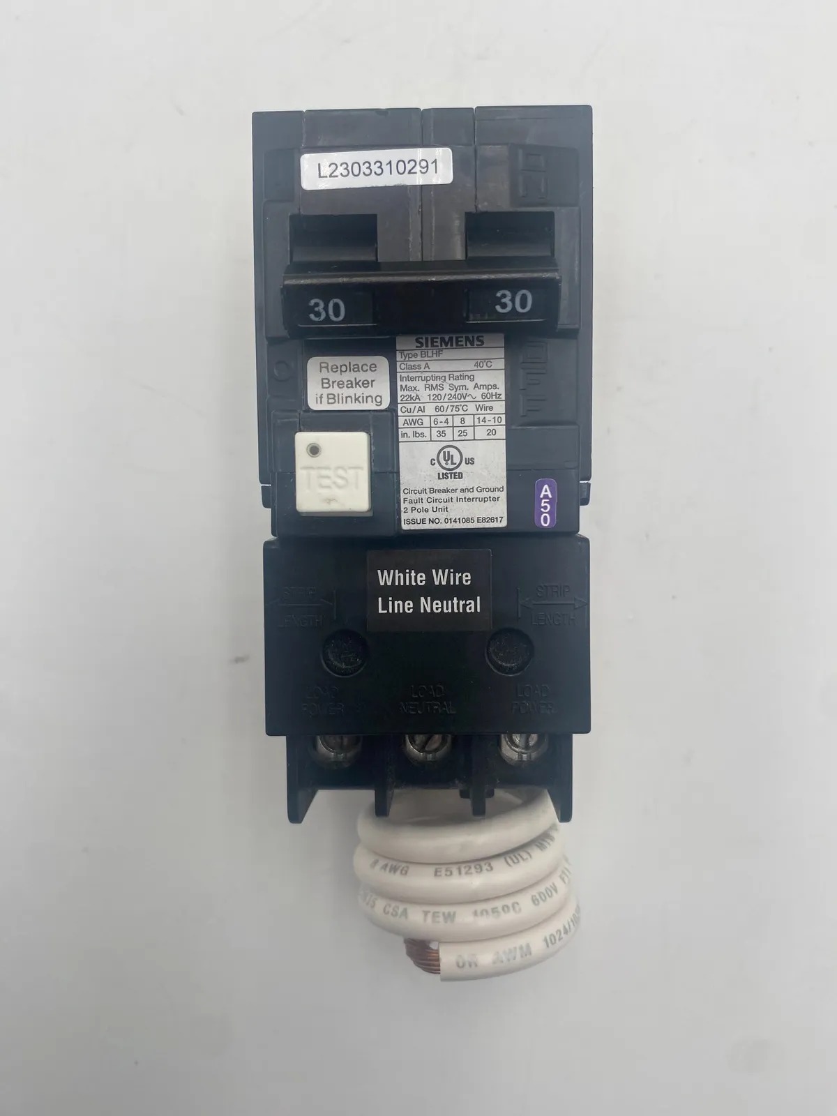 30 Amps, Siemens #BF230, Circuit Breaker, 2-Pole, 240 Volts, NEW