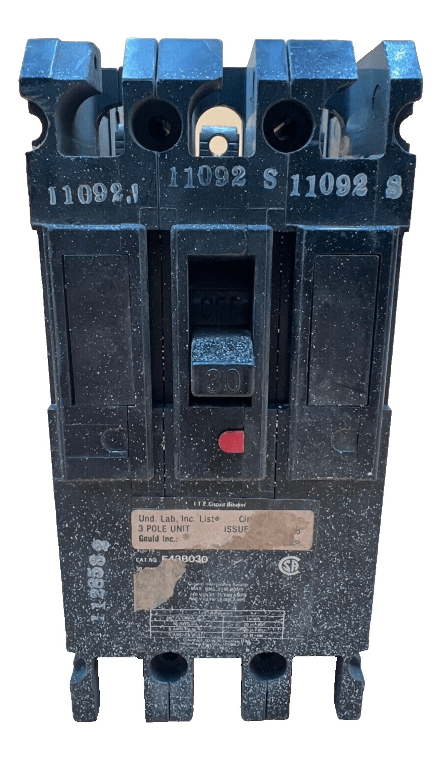 30 Amps, Siemens #E43B030, Circuit Breaker, 3-Pole, 480 Volts, Bolt-On