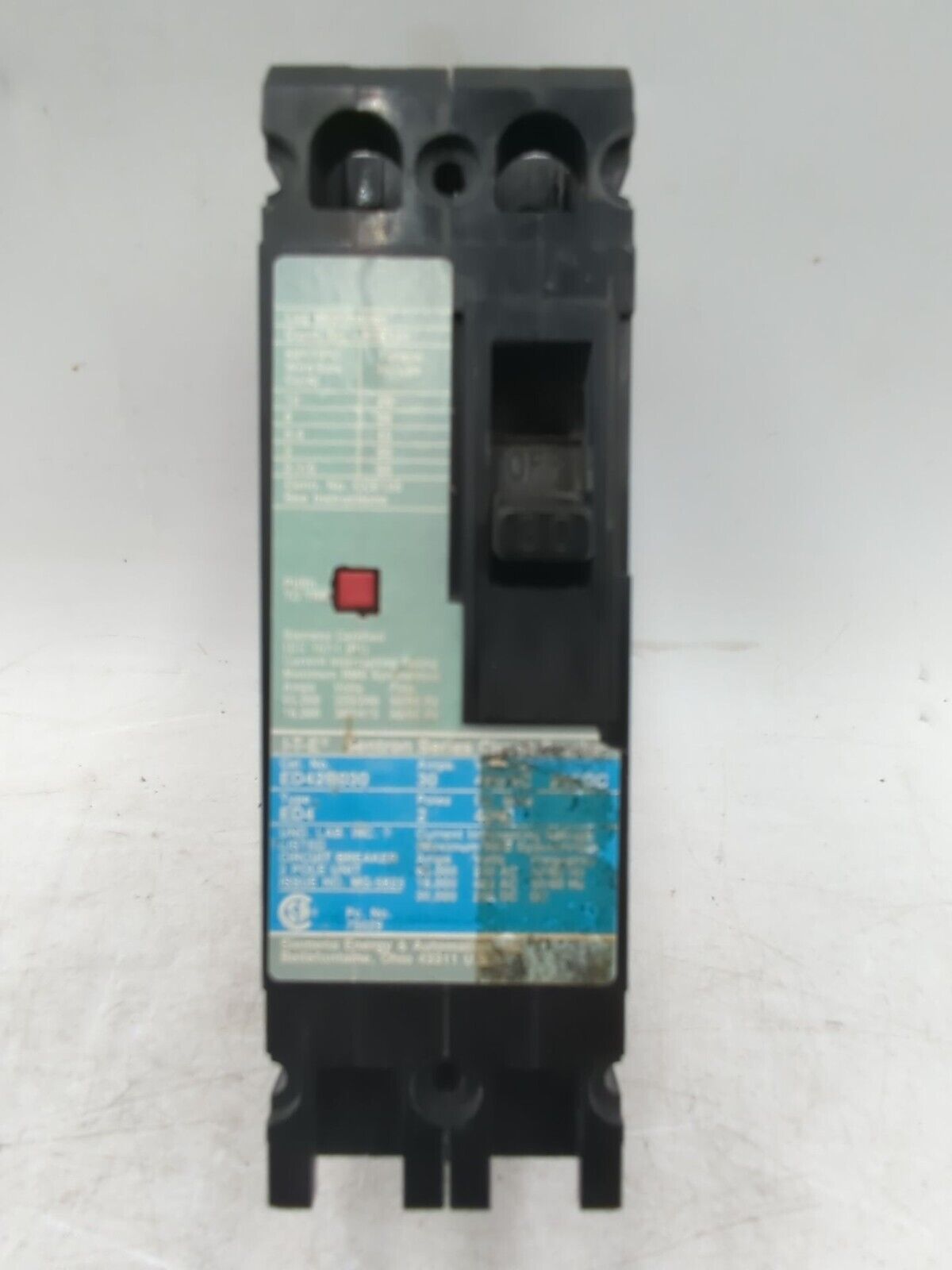 30 Amps, Siemens #ED42B030, Circuit Breaker, 2-Pole, 480 Volts, Bolt-On