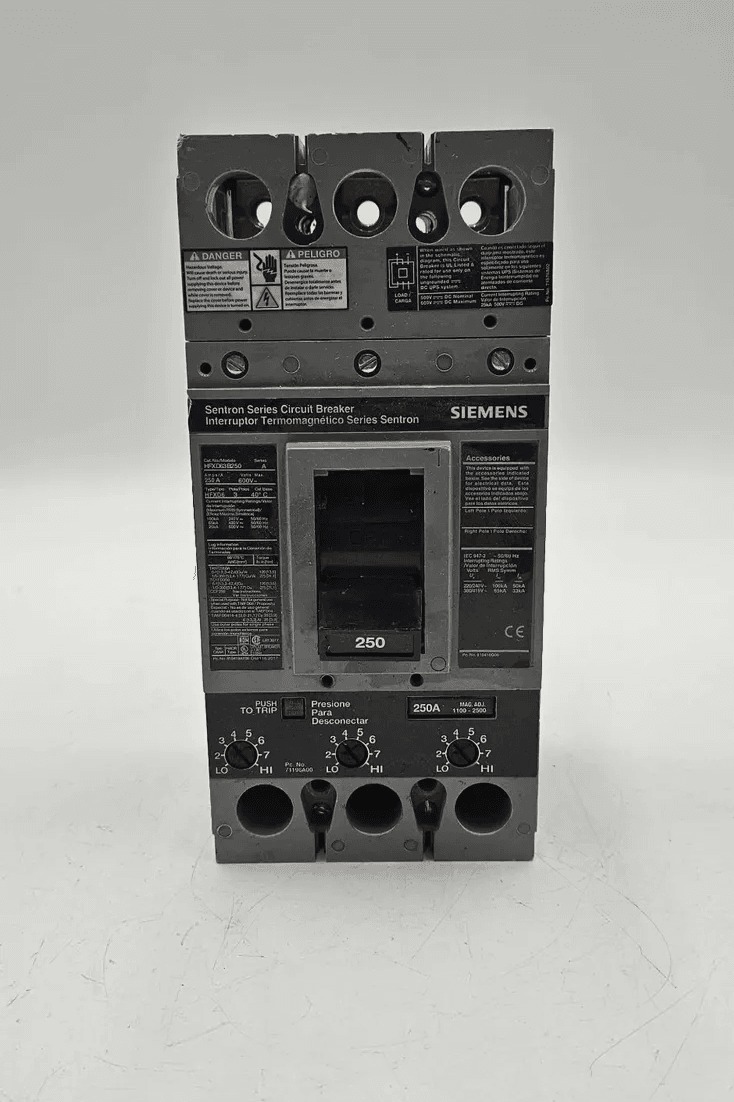 250 Amps, Siemens #HFXD63B250, Circuit Breaker, 3-Pole, 600 Volts
