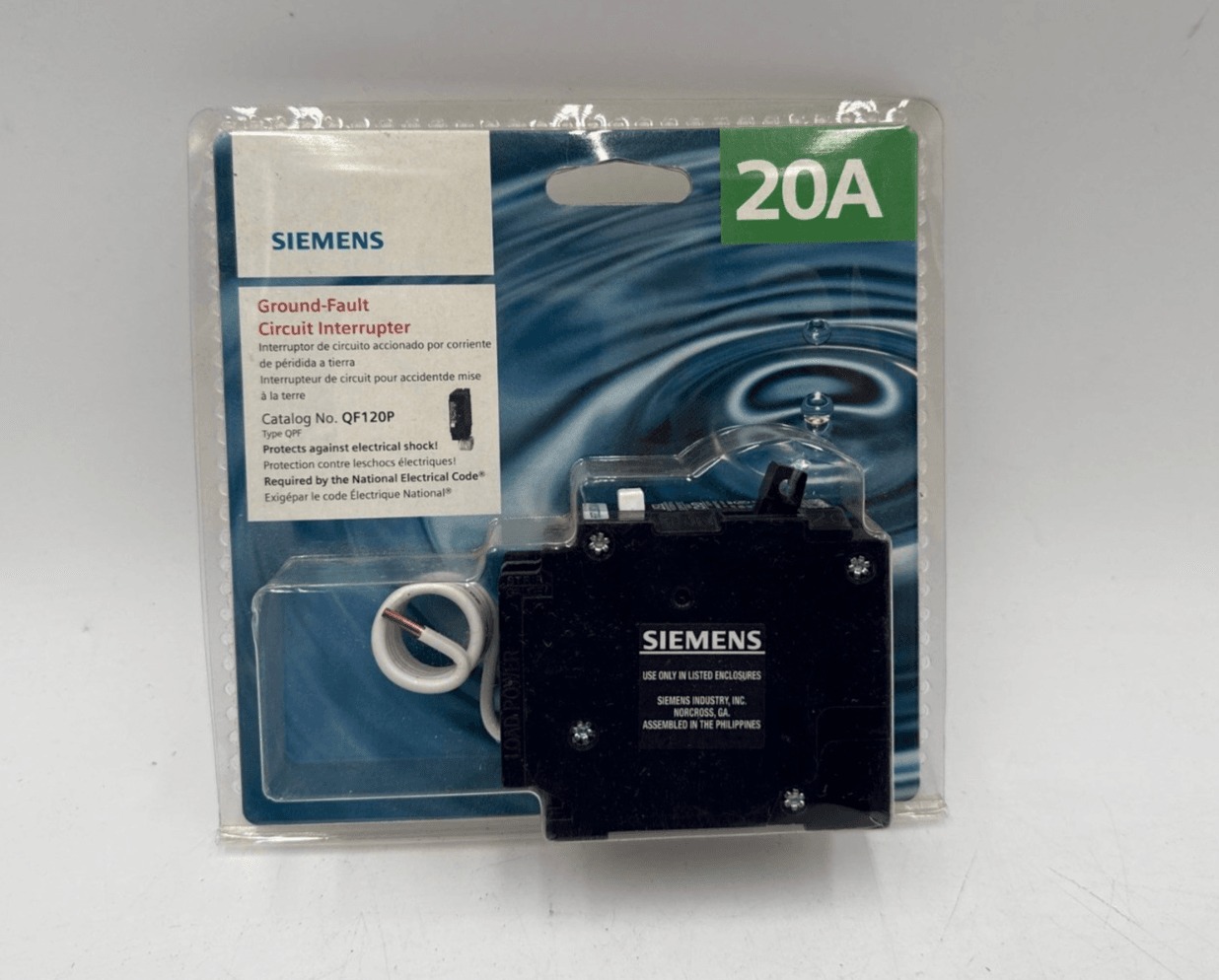 20 Amps, Siemens #QF120P, GFCI Circuit Breaker, 1-Pole, 120 Volts, NEW
