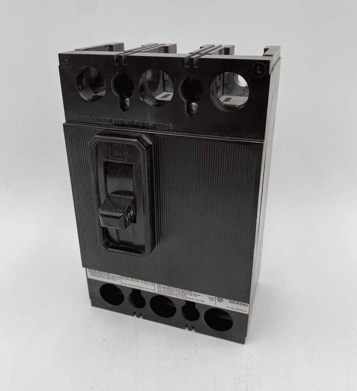 175 Amps, Siemens #QJ23B175, Circuit Breaker, 3-Pole, 240 Volts, Bolt-On