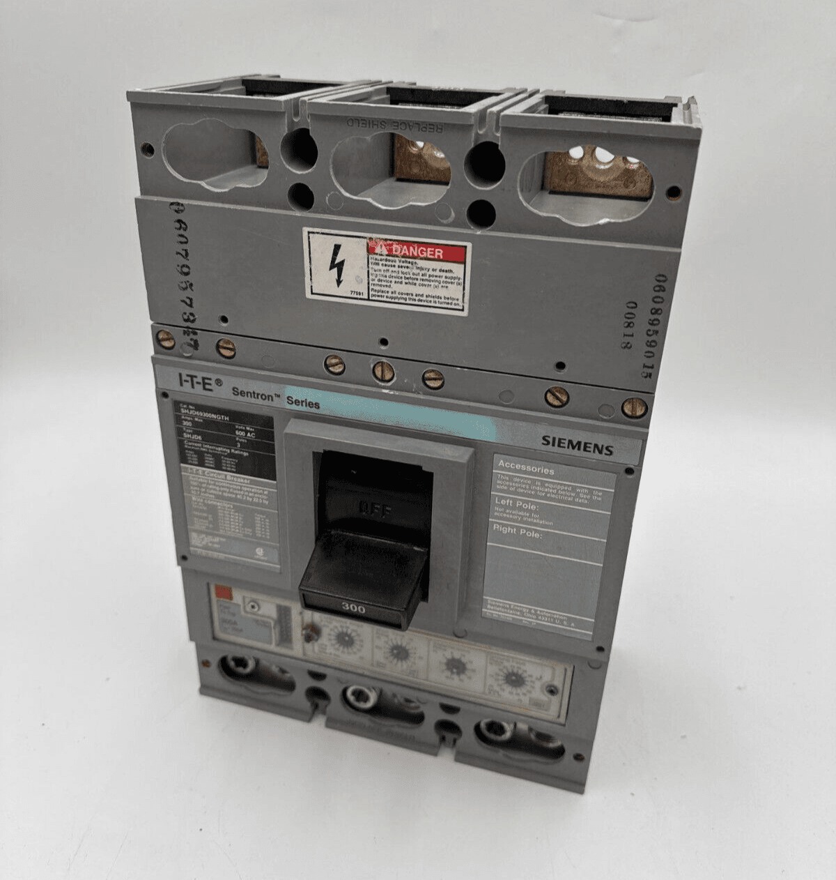 300 Amps, Siemens #SHJD69300NGT, Circuit Breaker, 3-Pole, 600 Volts