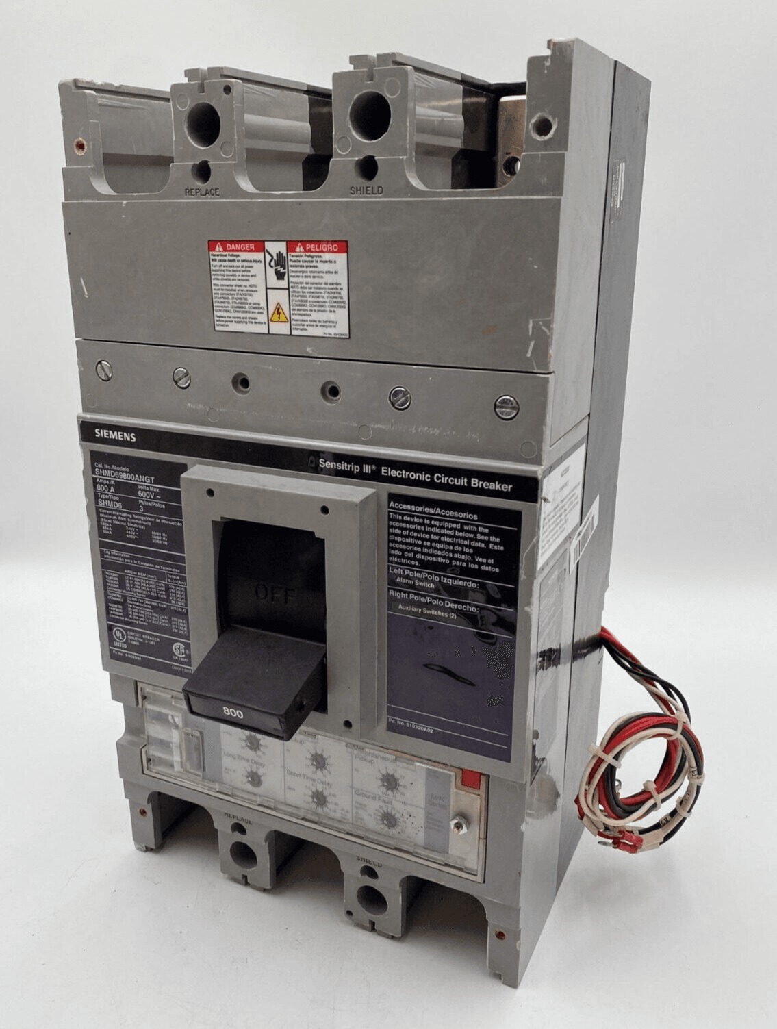 800 Amps, Siemens #SHMD69120AGH, Circuit Breaker, 3-Pole, 600 Volts, LSIG, 65kA