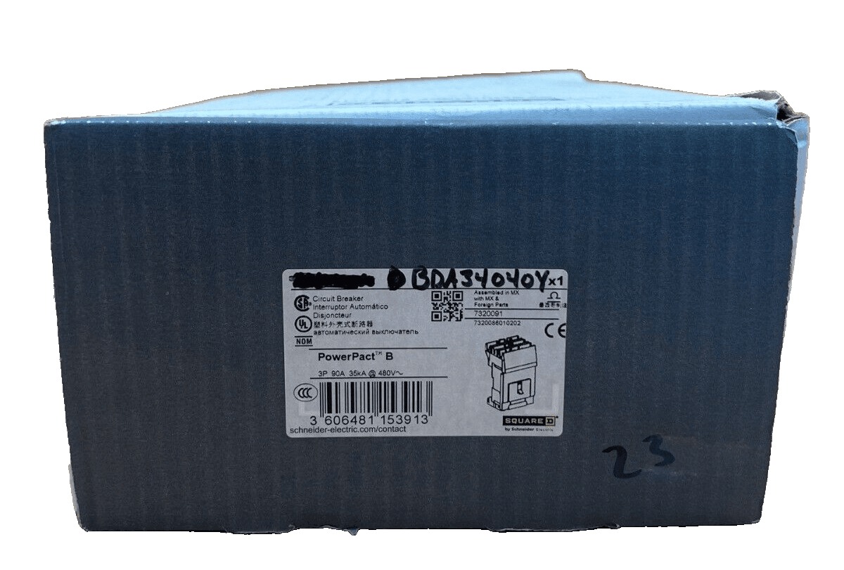 40 Amps, Square D #BDA34040Y, I-Line Circuit Breaker, 3-Pole, 480 Volts, NEW