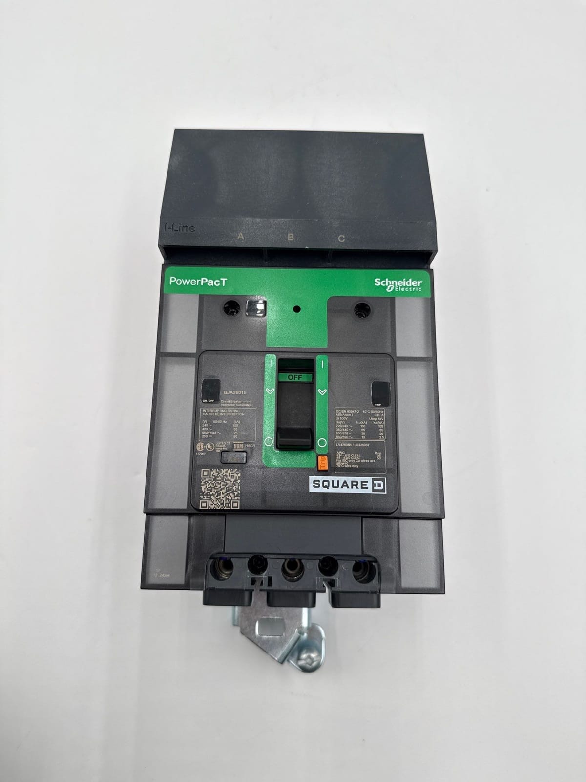 15 Amps, Square D #BJA36015, I-Line Circuit Breaker, 3-Pole, 600 Volts, NEW (2 available)