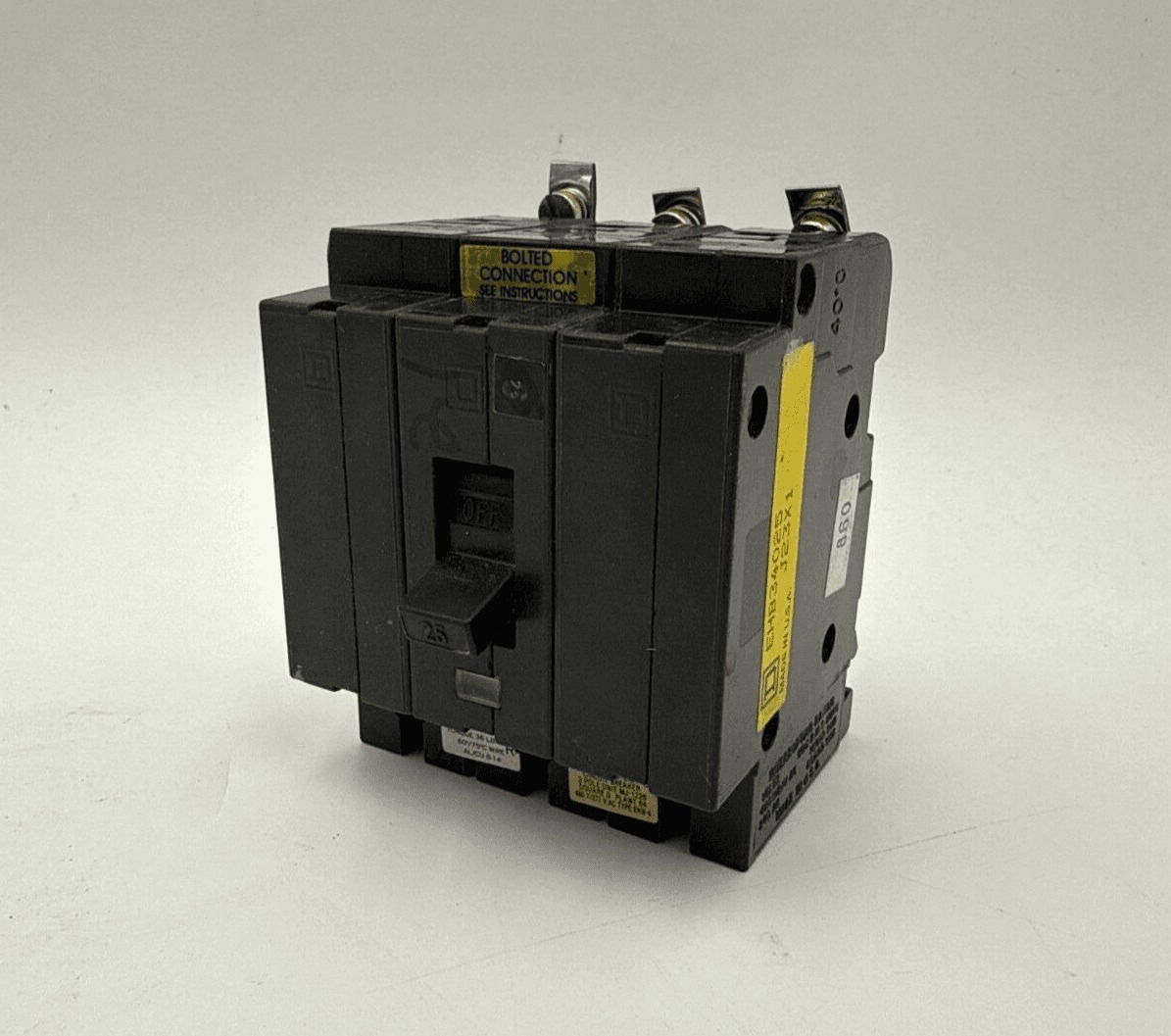 25 Amps, Square D #EHB34025, Circuit Breaker, 3-Pole, 480/277 Volts, Bolt-On