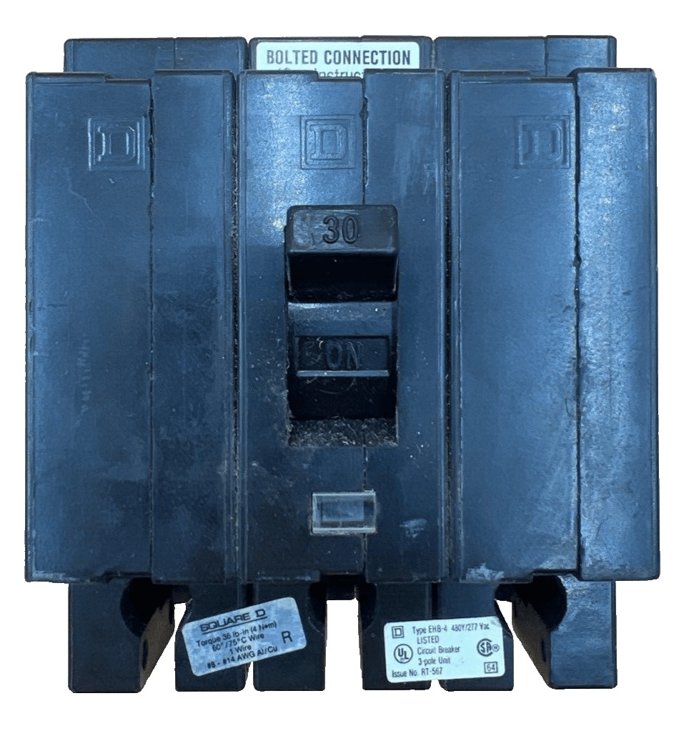 30 Amps, Square D #EHB34030, Circuit Breaker, 3-Pole, 480/277 Volts, Bolt-On