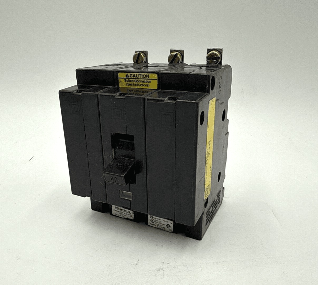 40 Amps, Square D #EHB34040, Circuit Breaker, 3-Pole, 480/277 Volts, Bolt-On