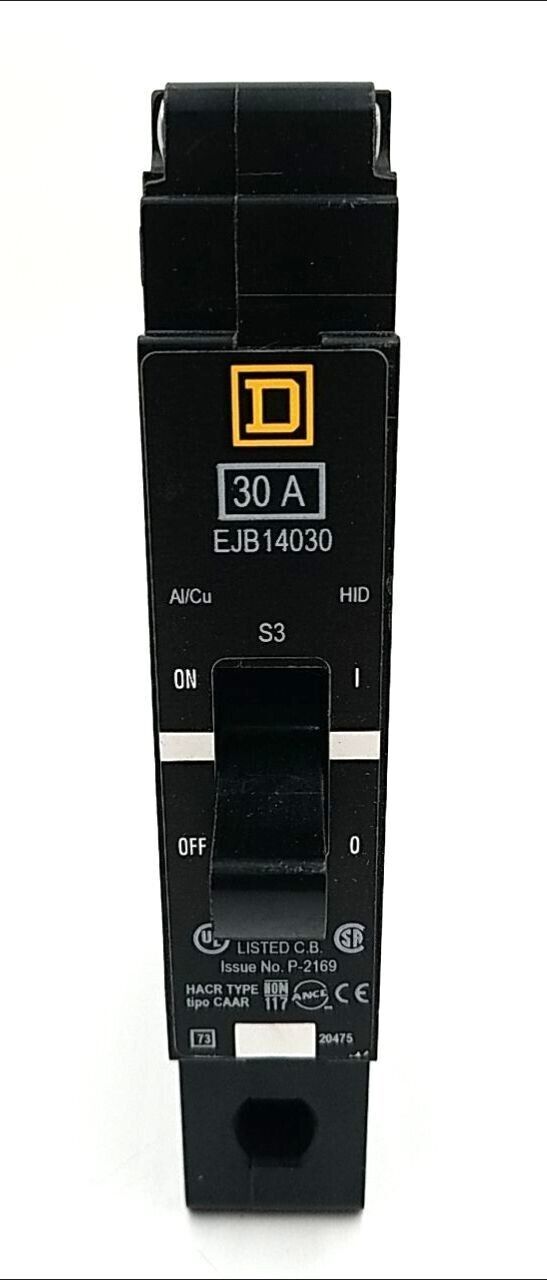 30 Amps, Square D #EJB14030, Circuit Breaker, 1-Pole, 277 Volts, Bolt-On, NEW