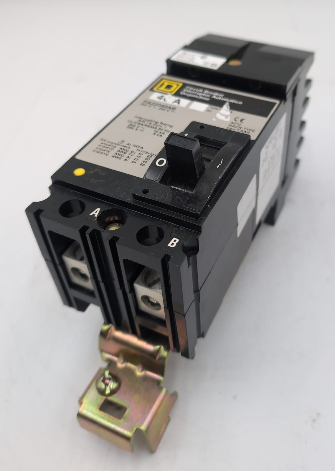 40 Amps, Square D #FA22040AB, I-Line Circuit Breaker, 2-Pole, 240 Volts, 10kA