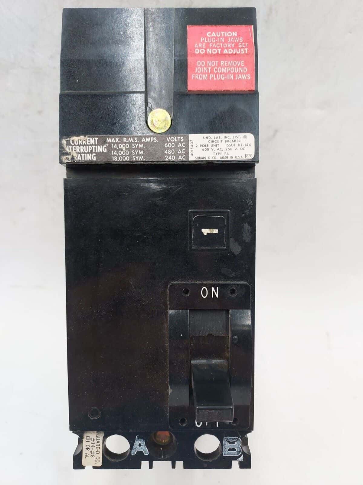 35 Amps, Square D #FA26030AB, I-Line Circuit Breaker, 2-Pole, 600 Volts