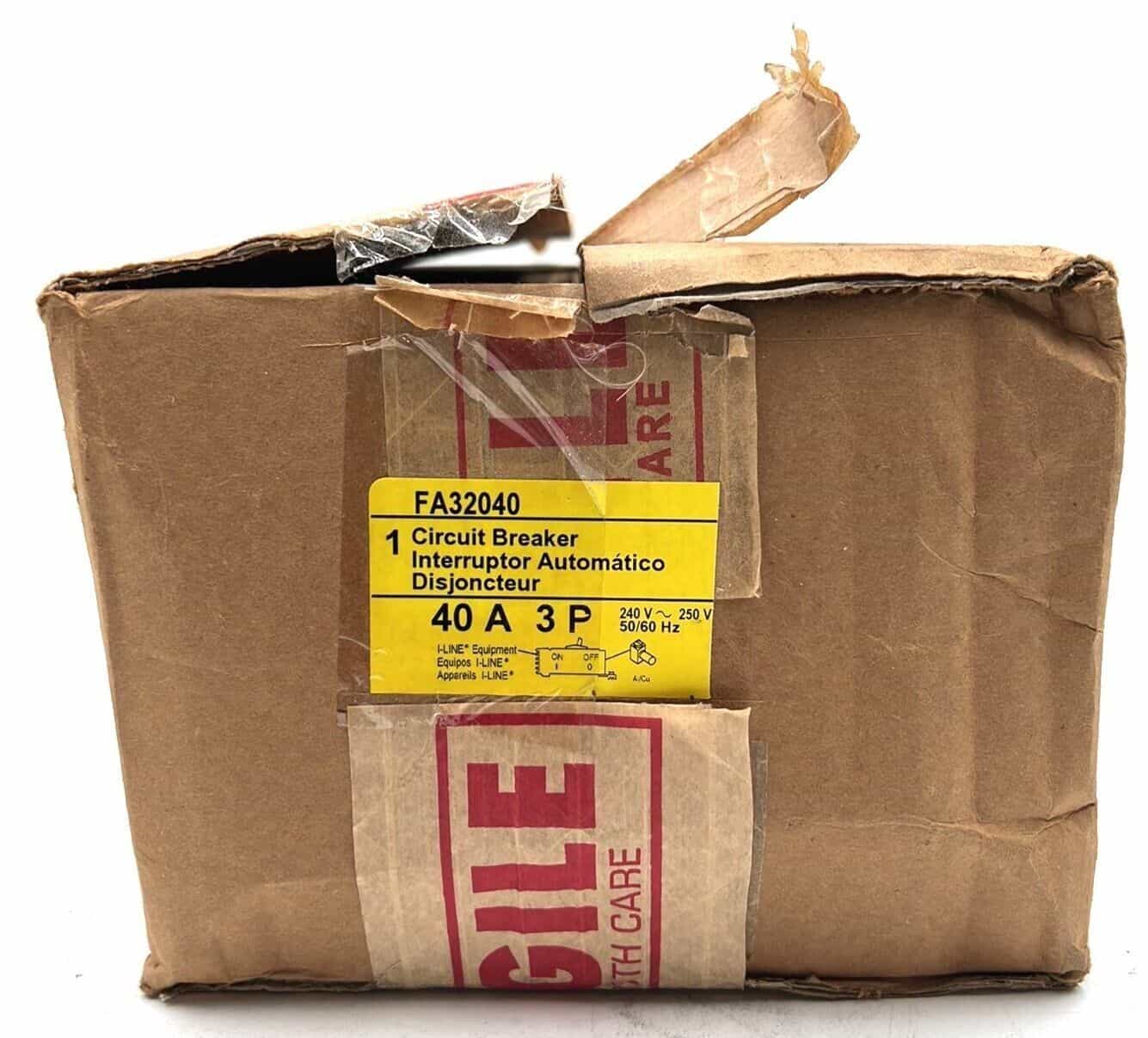 40 Amps, Square D #FA32040, I-Line Circuit Breaker, 3-Pole, 240 Volts, NEW