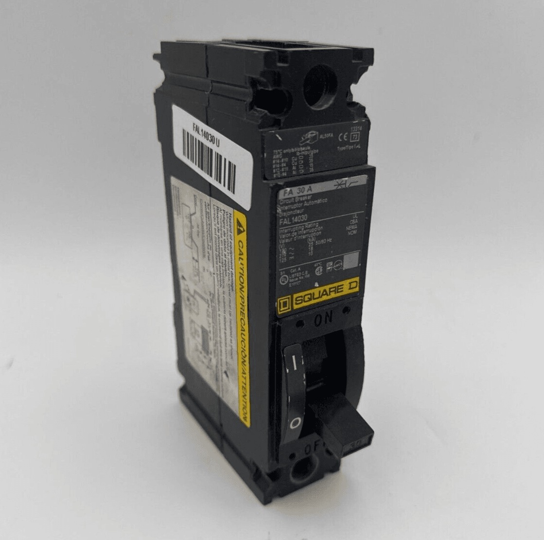 30 Amps, Square D #FAL14030, Circuit Breaker, 1-Pole, 277 Volts