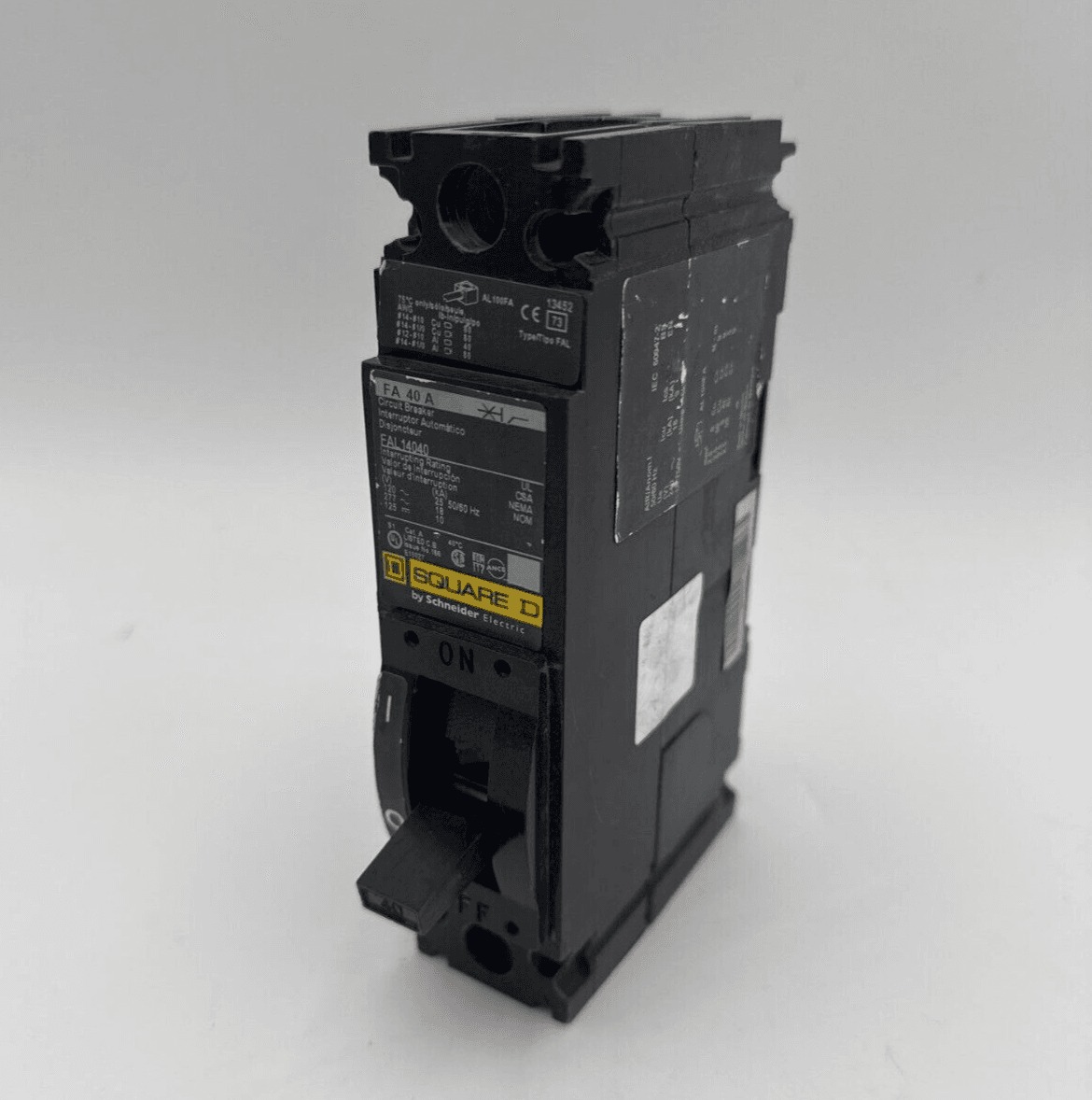 40 Amps, Square D #FAL14040, Circuit Breaker, 1-Pole, 277 Volts