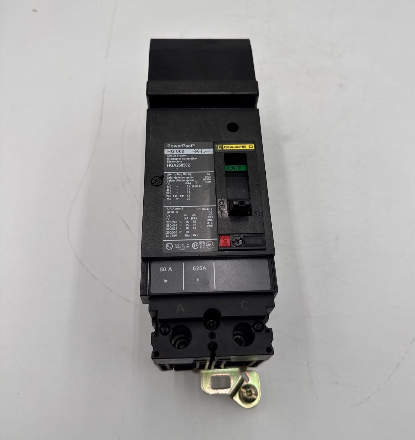 50 Amps, Square D #HGA260502, I-Line Circuit Breaker, 2-Pole, 600 Volts