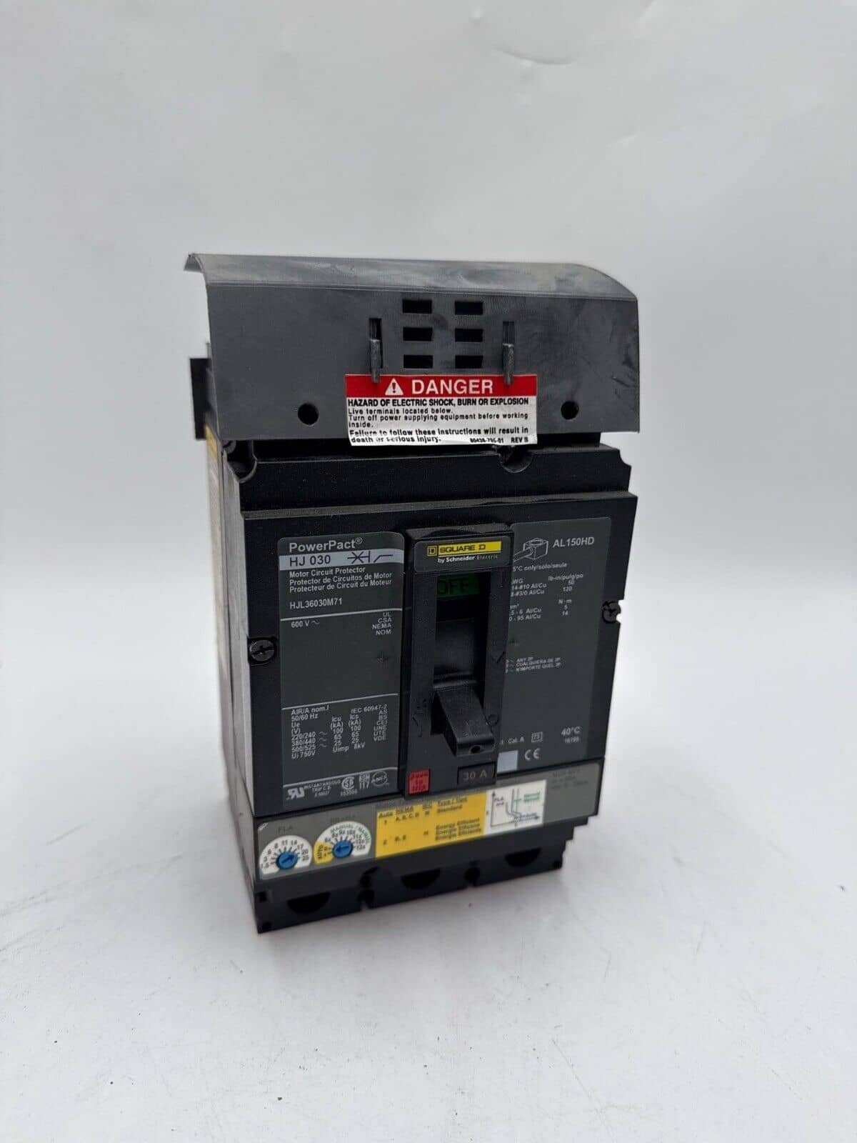 30 Amps, Square D #HJL36030M71, Circuit Breaker, 3-Pole, 600 Volts