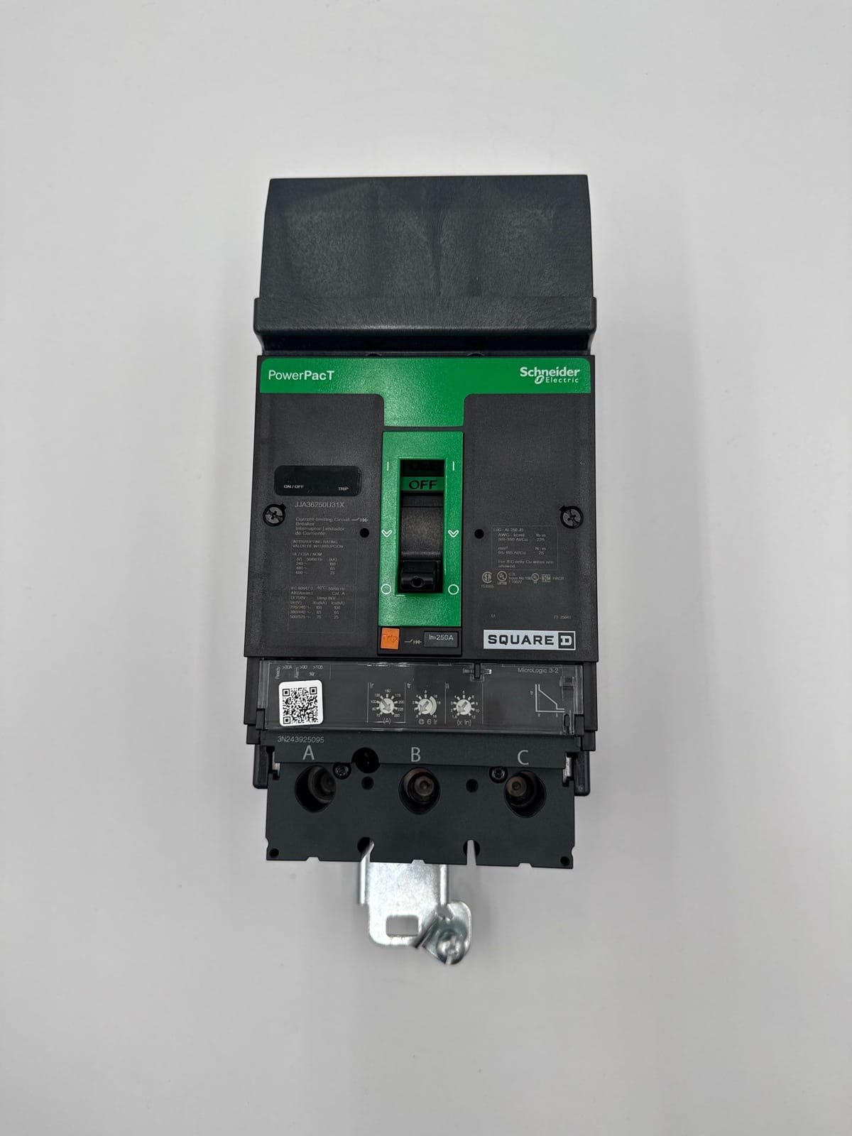 250 Amps, Square D #JJA36250U31X, I-Line Circuit Breaker, 3-Pole, 600 Volts, NEW