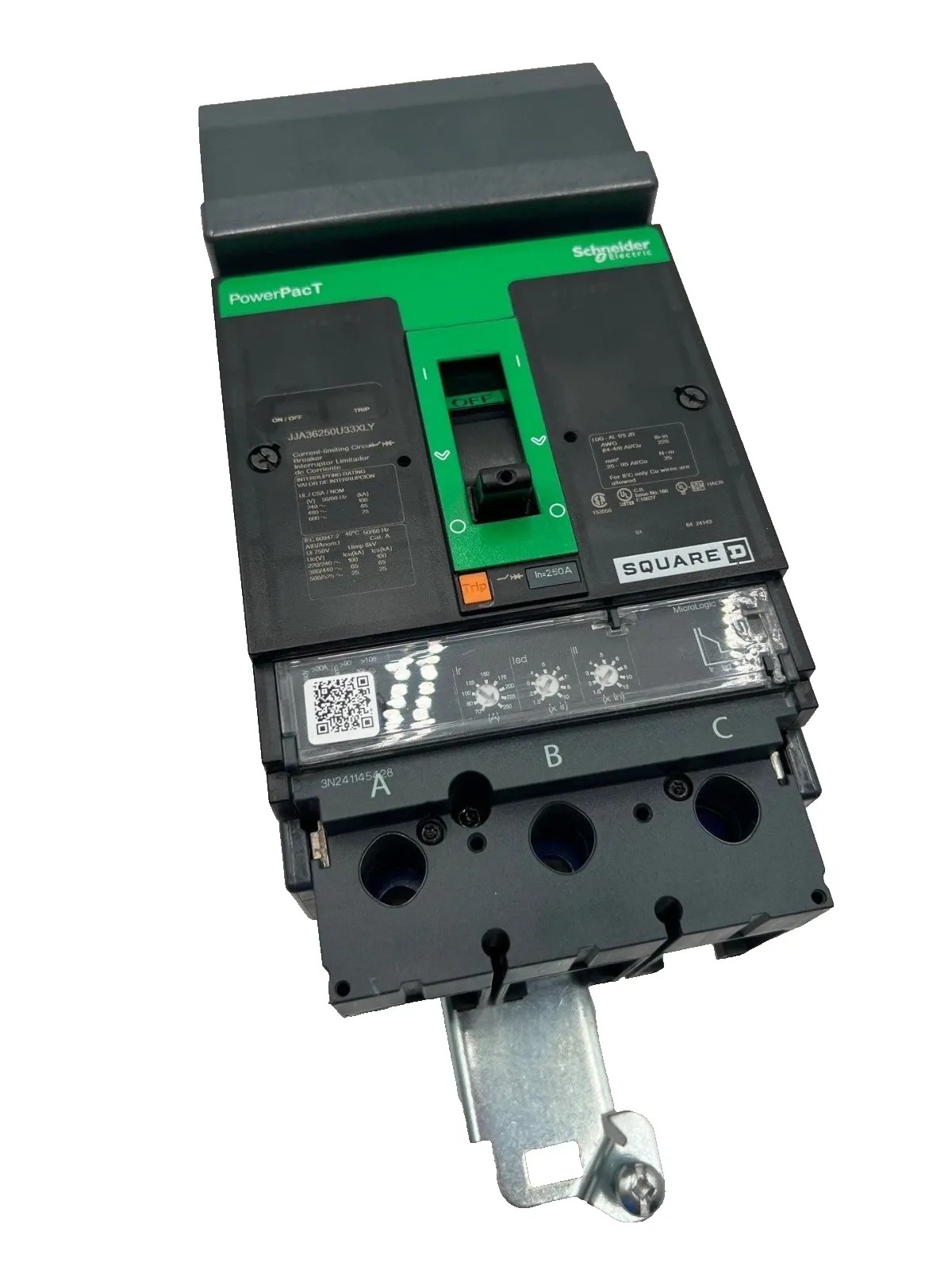 250 Amps, Square D #JJA36250U33X, I-Line Circuit Breaker, 3-Pole, 600 Volts, NEW
