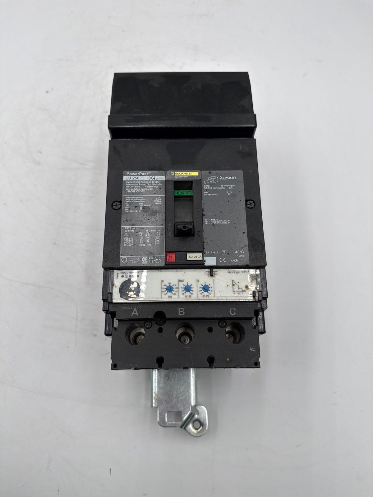 250 Amps, Square D #JJA36250U33X, I-Line Circuit Breaker, 3-Pole, 600 Volts
