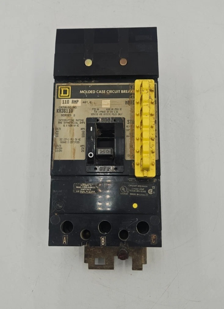 110 Amps, Square D #KA36110, I-Line Circuit Breaker, 3-Pole, 600 Volts