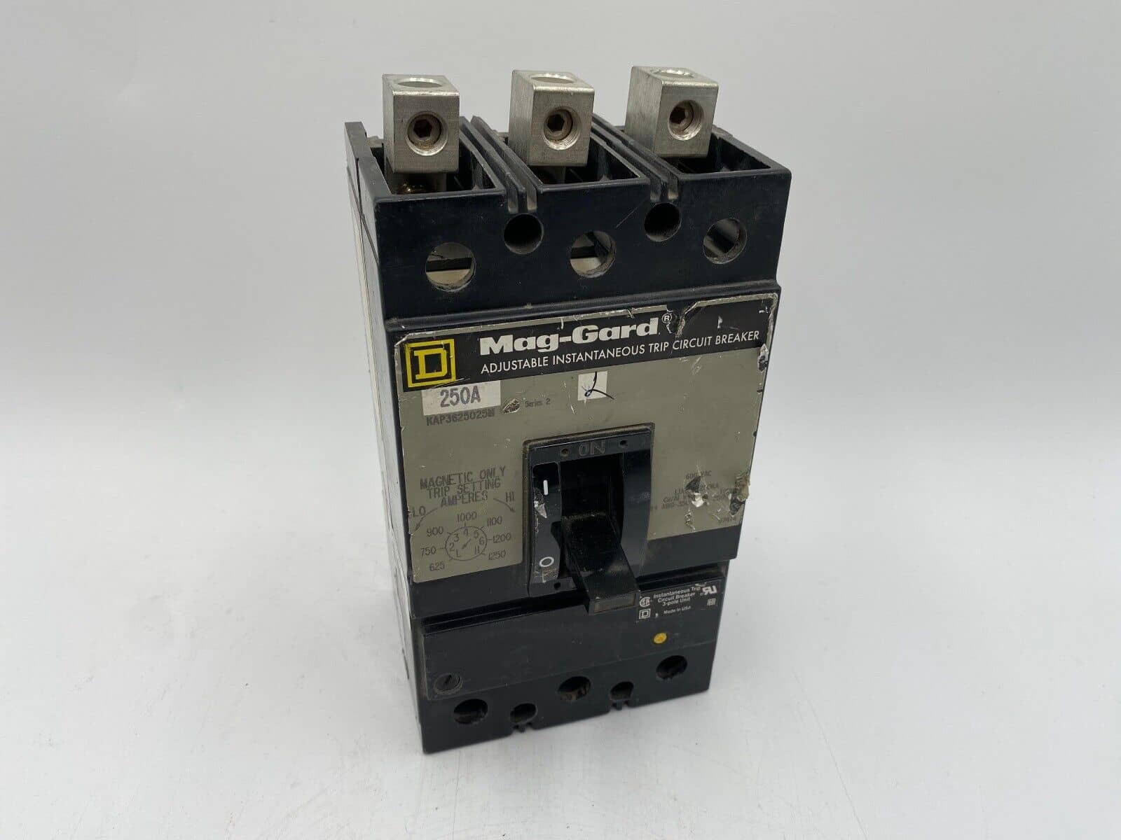 250 Amps, Square D #KAP3625025M, Circuit Breaker, 3-Pole, 600 Volts, Bolt-On