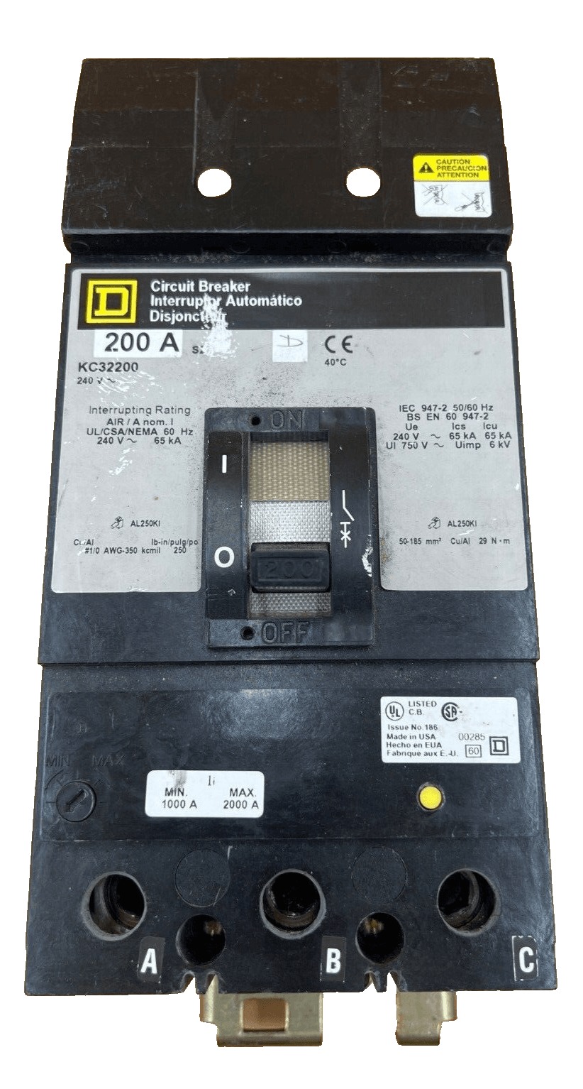 200 Amps, Square D #KC32200, I-Line Circuit Breaker, 3-Pole, 240 Volts