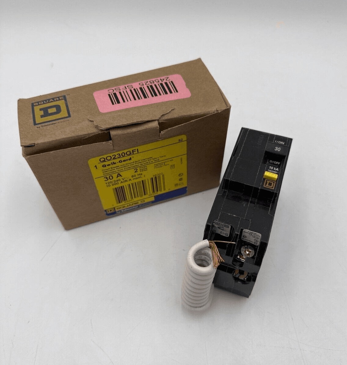 30 Amps, Square D #QO230GFI, Circuit Breaker, 2-Pole, 240/120 Volts, NEW