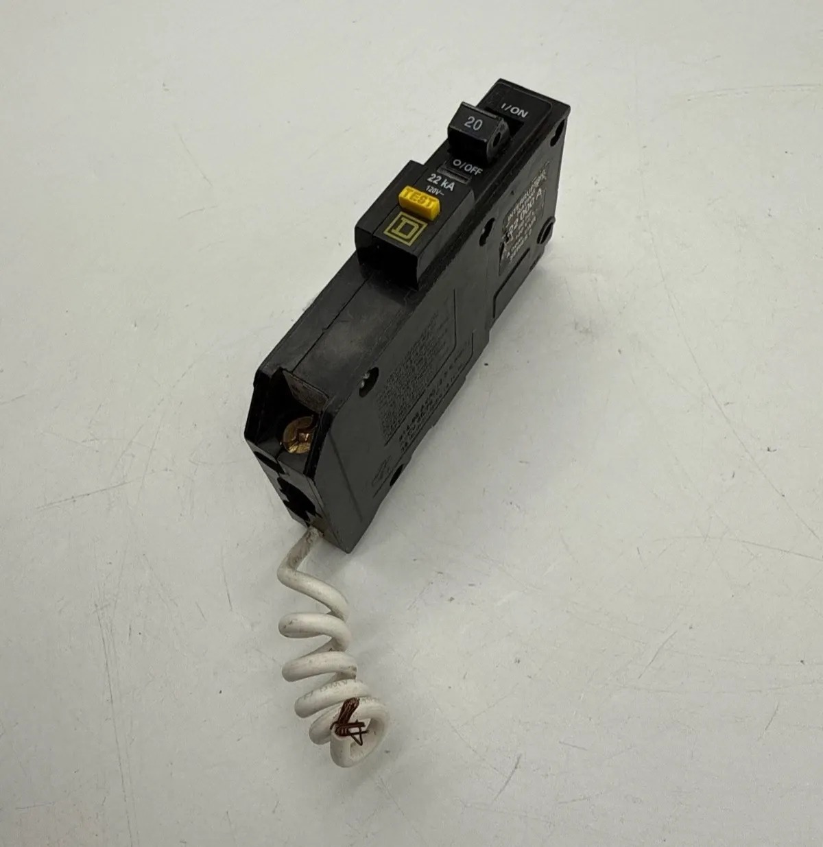 20 Amps, Square D #QOB120VHGFI, Circuit Breaker, 1-Pole, 120 Volts, 22kA