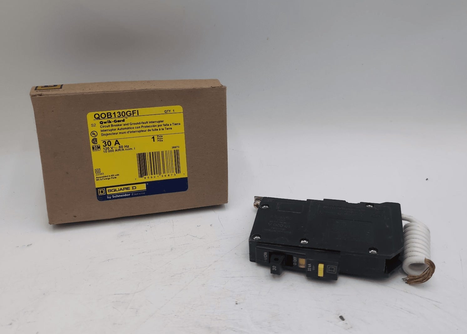 30 Amps, Square D #QOB130GFI, Circuit Breaker, 1-Pole, 120 Volts, NEW