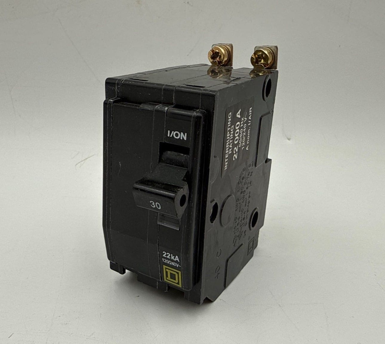 30 Amps, Square D #QOB230VH, Circuit Breaker, 2-Pole, 240/120 Volts, 22kA