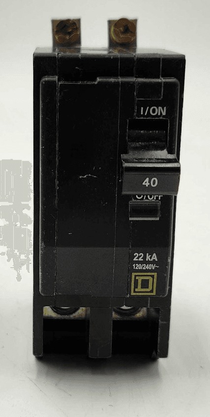 40 Amps, Square D #QOB240VH, Circuit Breaker, 2-Pole, 240 Volts