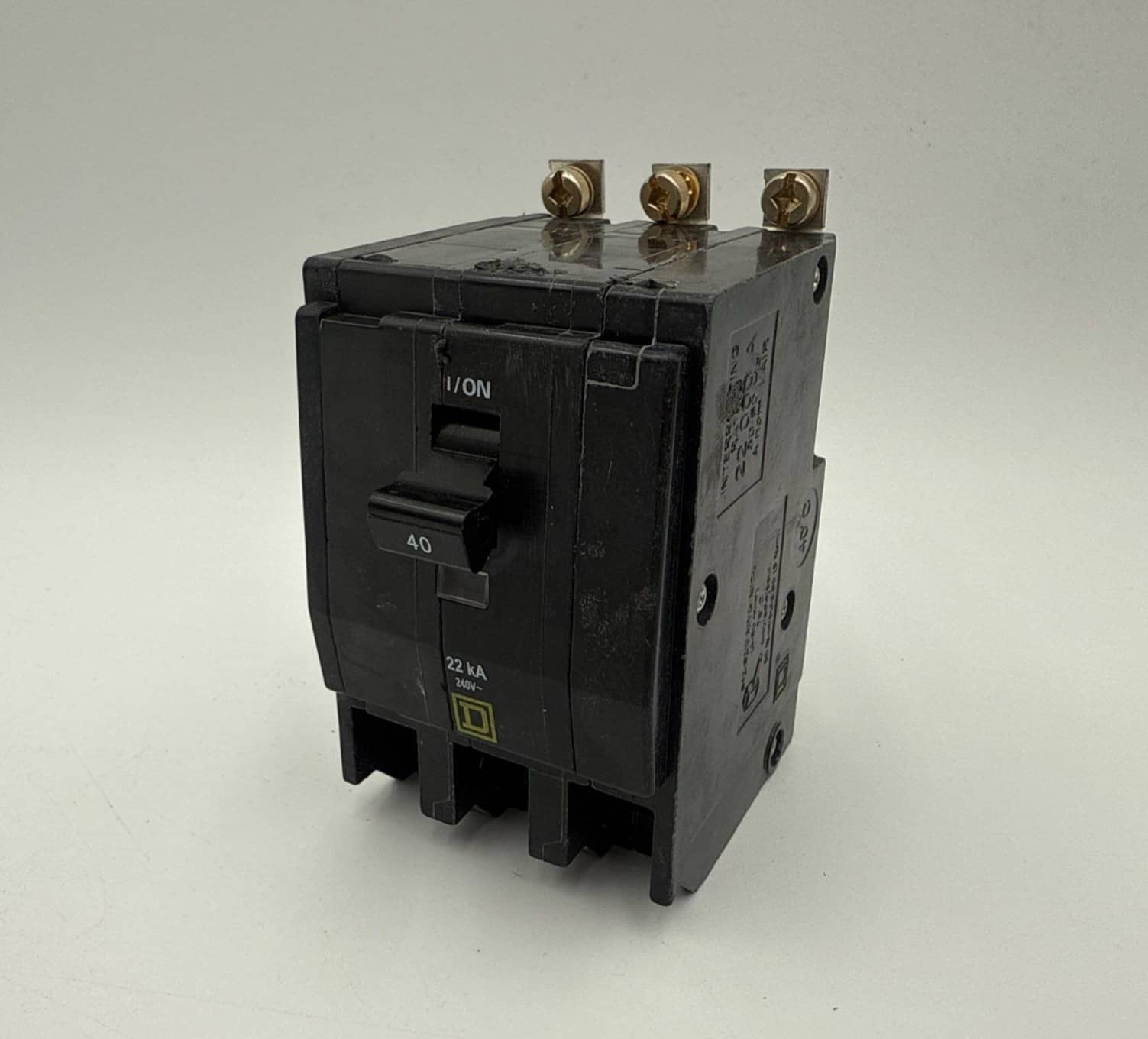 40 Amps, Square D #QOB340VH, Circuit Breaker, 3-Pole, 240 Volts, 22kA, NEW