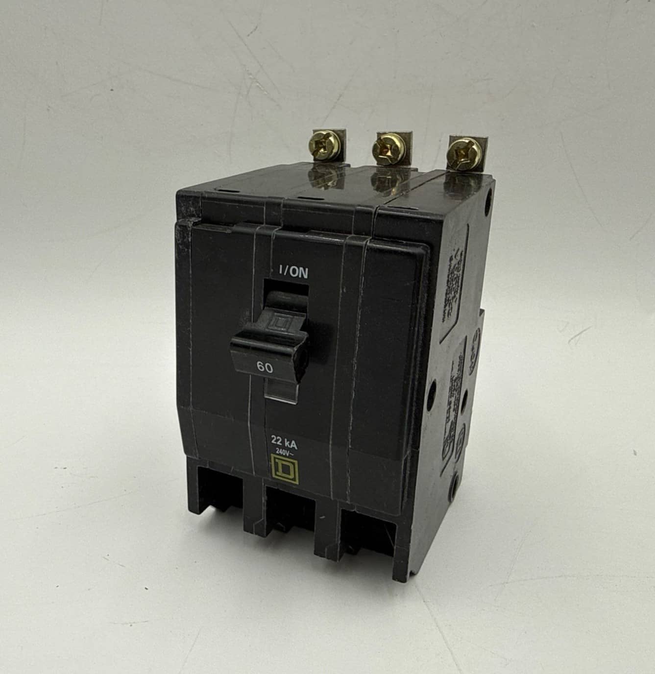 60 Amps, Square D #QOB360VH, Circuit Breaker, 3-Pole, 240/120 Volts, 22kA
