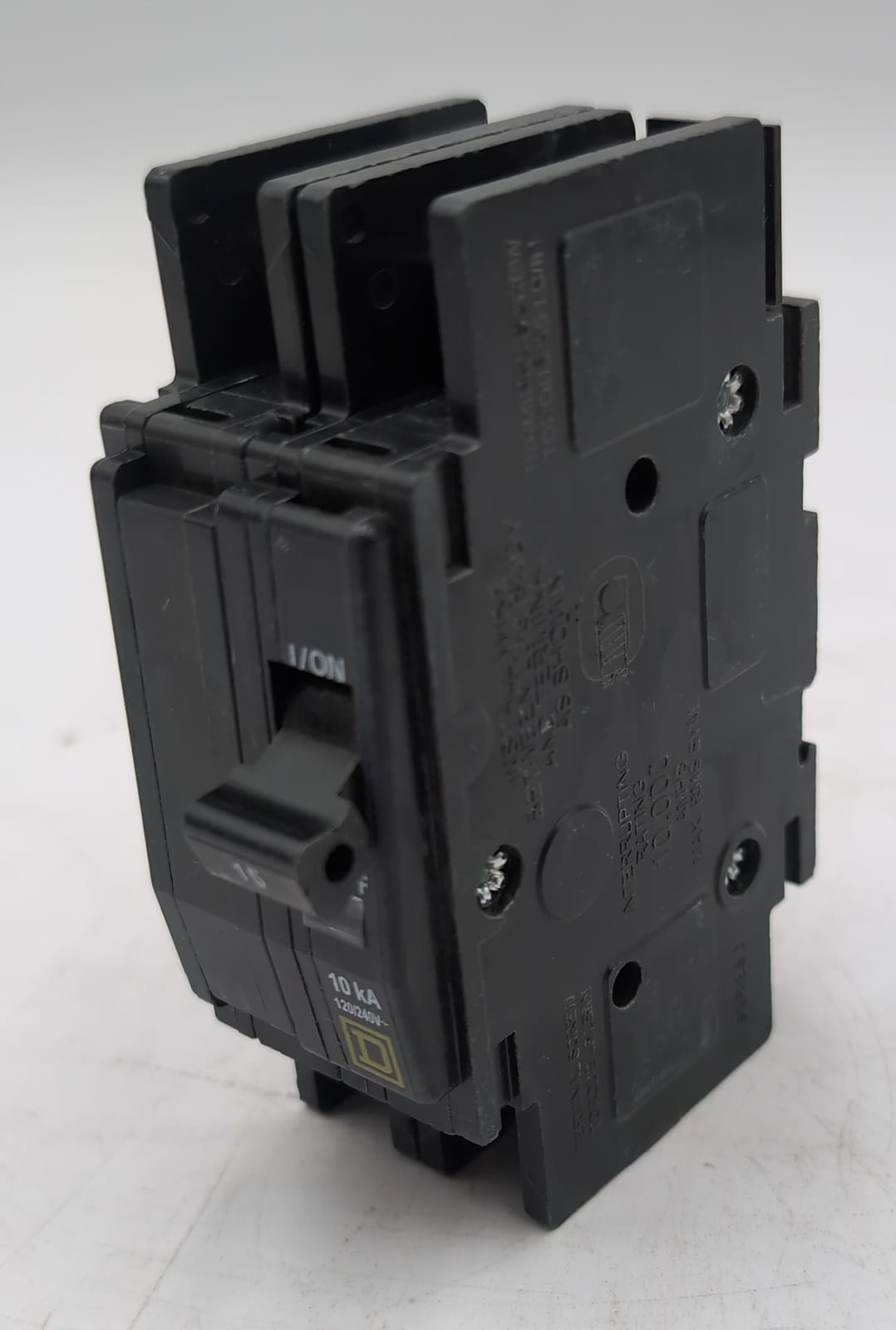 15 Amps, Square D #QOU215, Miniature Circuit Breaker, 2-Pole, 240/120 Volts, 10kA, NEW