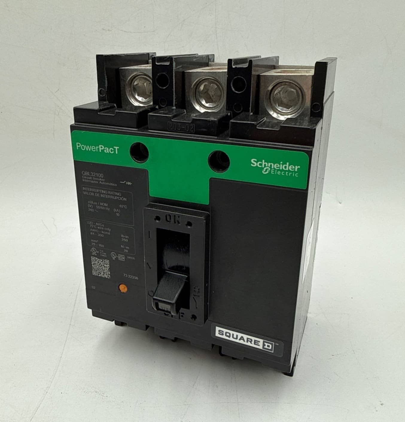 100 Amps, Square D #QBL32100, Circuit Breaker, 3-Pole, 240 Volts (2 available)