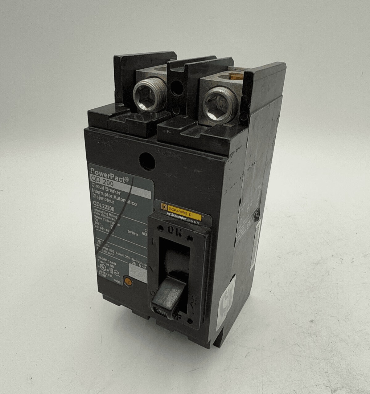 200 Amps, Square D #QDL22200, Circuit Breaker, 2-Pole, 240 Volts