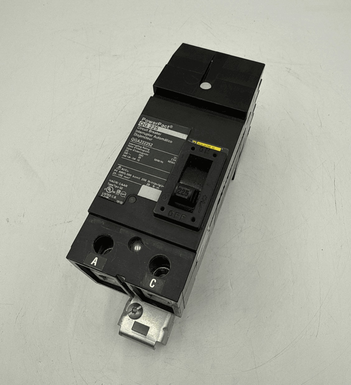 225 Amps, Square D #QGA222252, I-Line Circuit Breaker, 2-Pole, 240 Volts