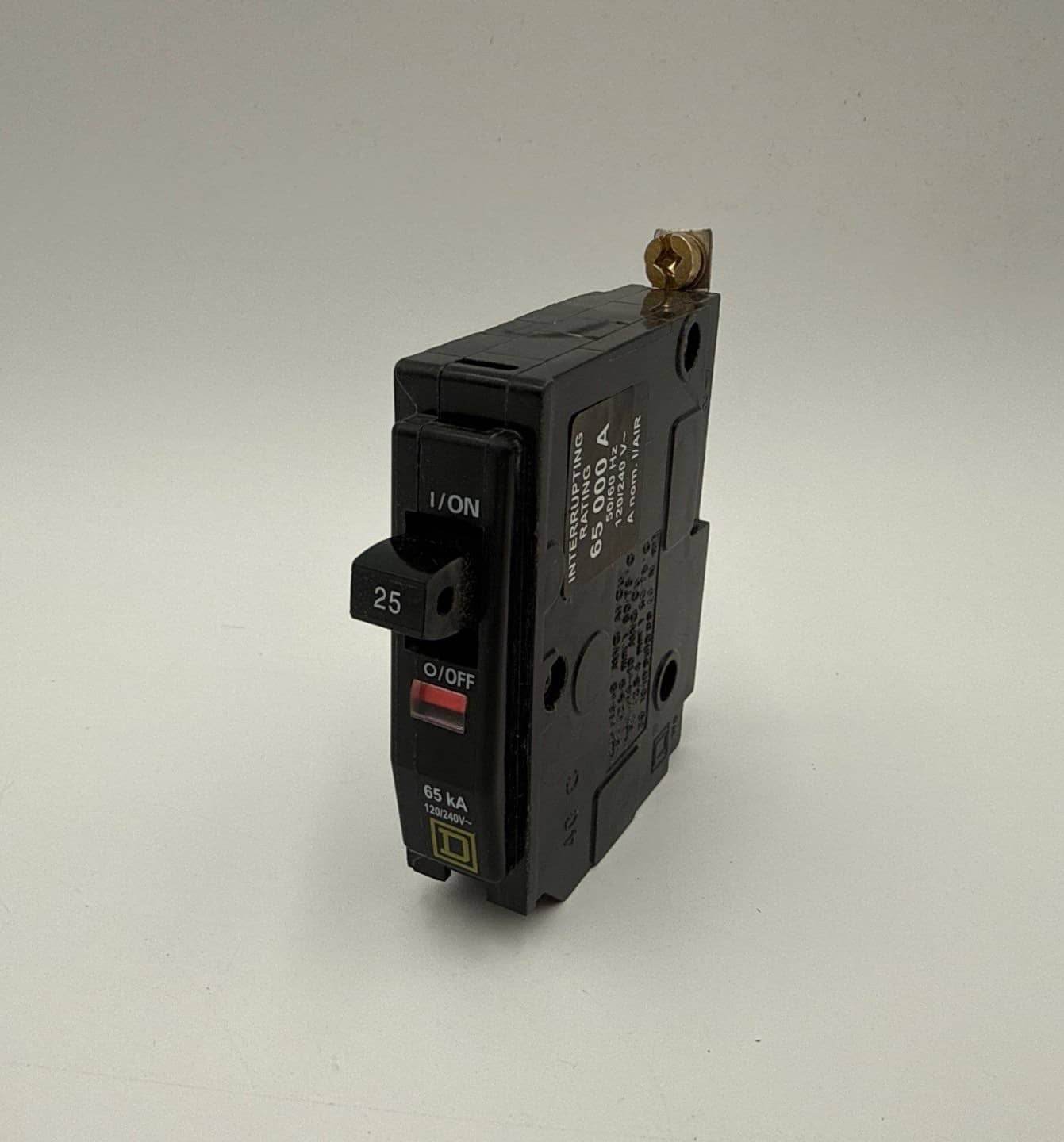 25 Amps, Square D #QHB125, Circuit Breaker, 1-Pole, 240/120 Volts, 65kA, Bolt-On, NEW
