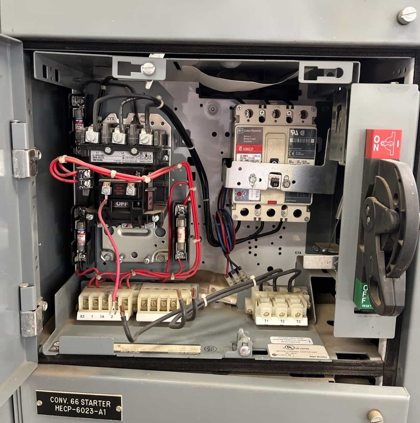 Allen-Bradley #2100, 12", 30 A, Cajón combinado para CCM, arrancador tamaño 1 509-BOD