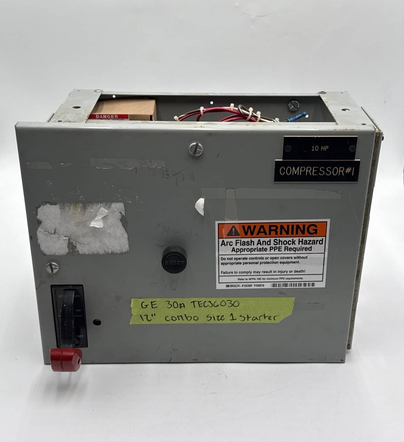 General Electric #8000, 12", 30 Amp, Combo MCC Bucket Size 1 Starter MC1D1810 TEC36030 Breaker