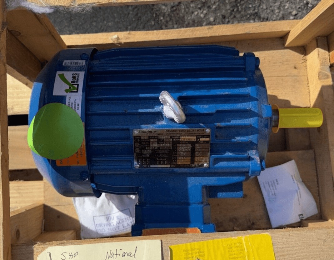5 HP 1770 RPM Elektrim 184T-Electric-Motor, Frame 184T, SIE Frame 184T, 230/460 Volts, 3PH, TEFC Enclosure