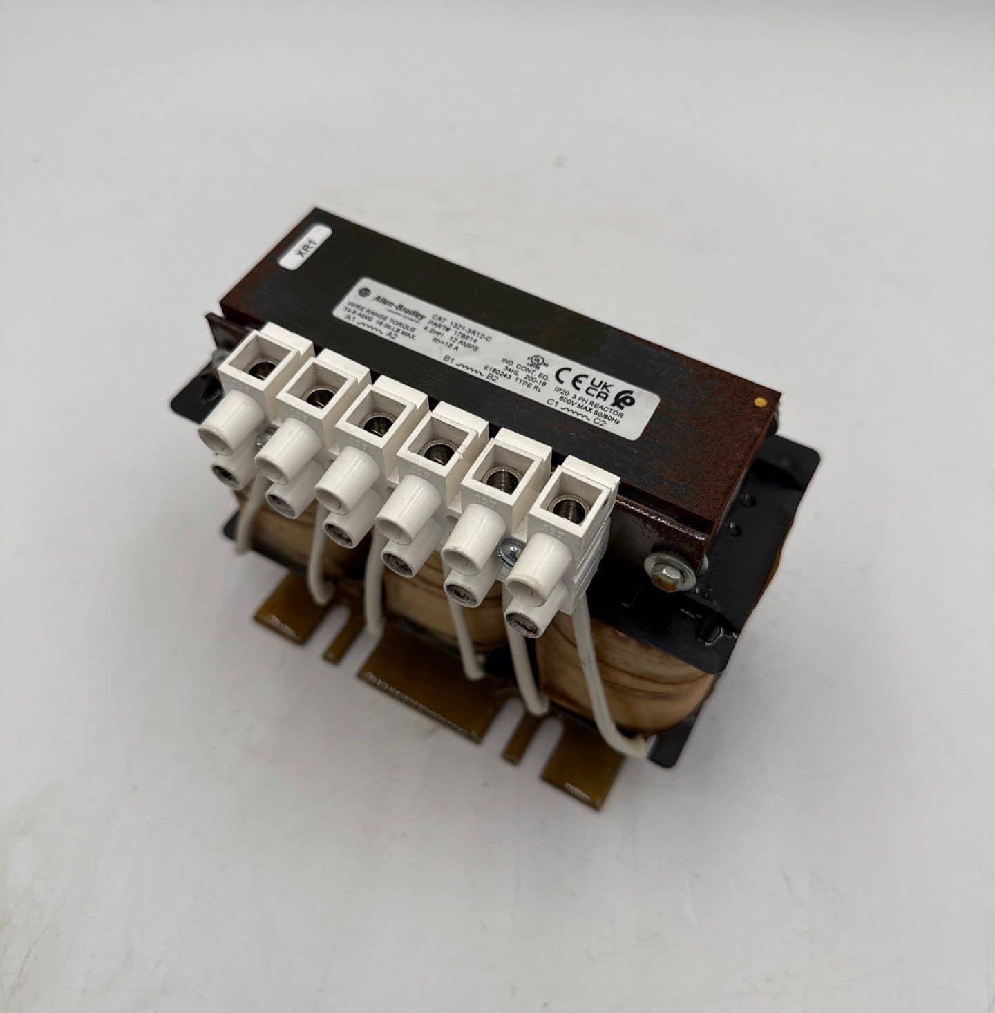 12 Amps, Allen-Bradley #1321-3R12-C, Line Reactor, 3PH, 4.2mH, 600 Volts, IP20 Open Type