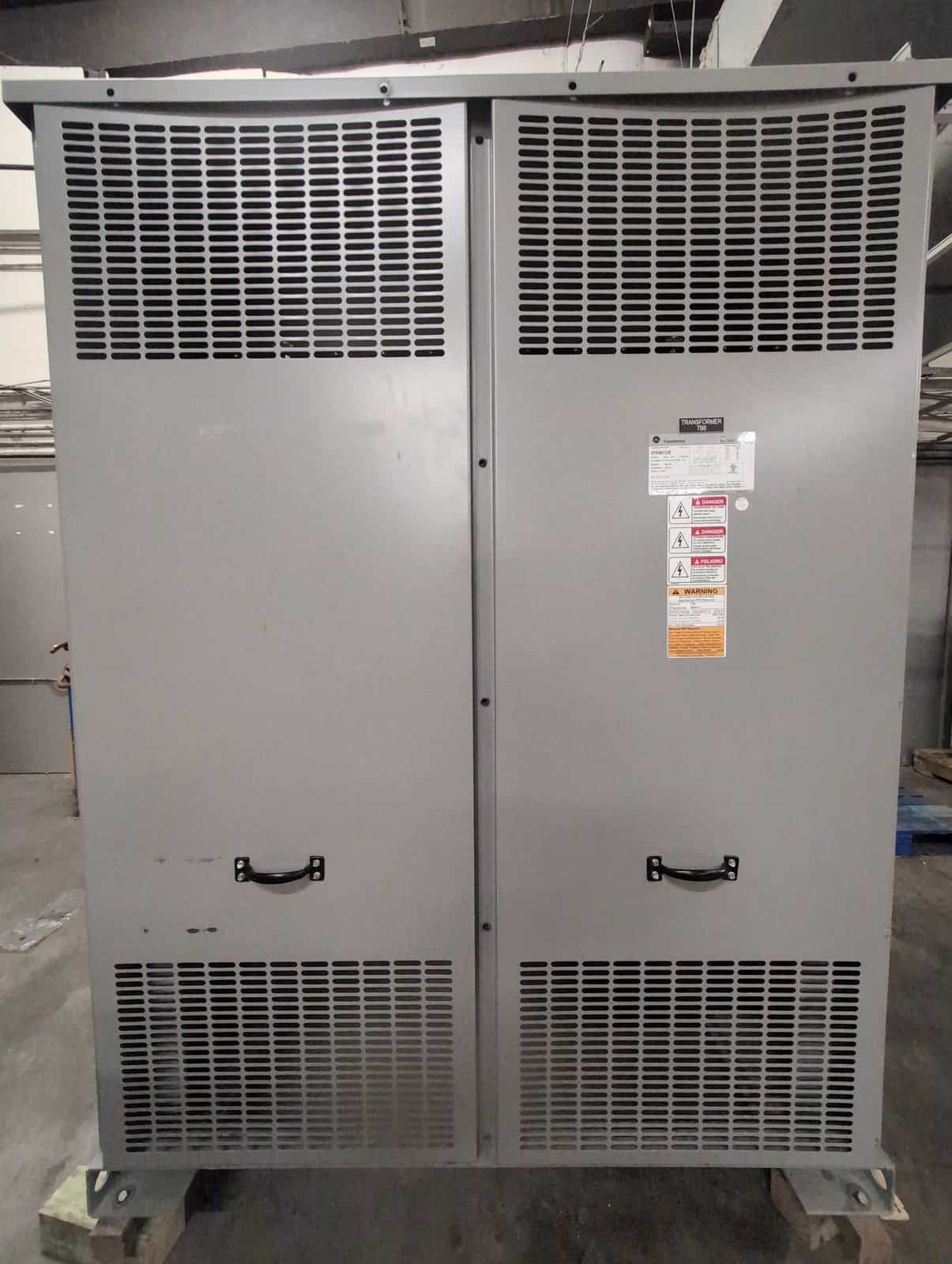 750 KVA 480 Primary, 240 Secondary, General Electric #9T03B7338, Dry Type Transformer, 3 Phase, NEMA 1