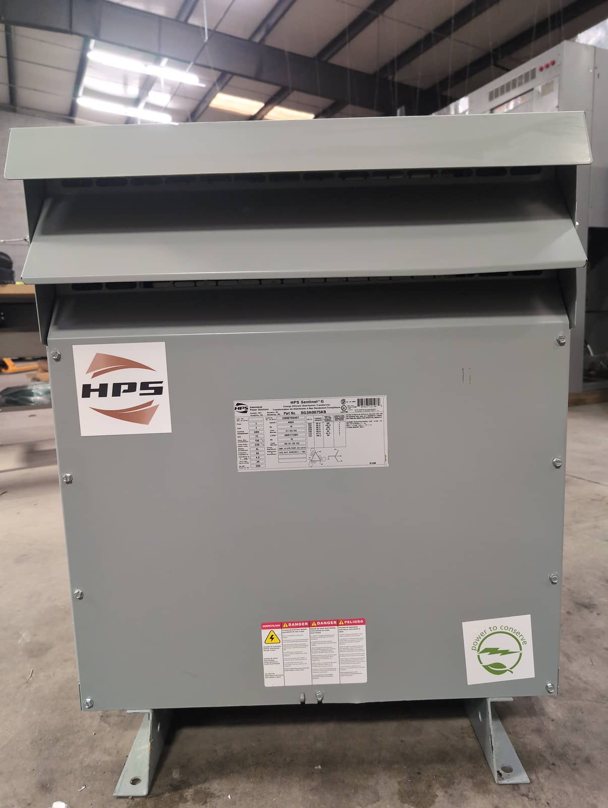 Transformador tipo seco de 75 KVA, primario 480, secundario 208/120, Hammond #NMK075KB, NEMA 3R