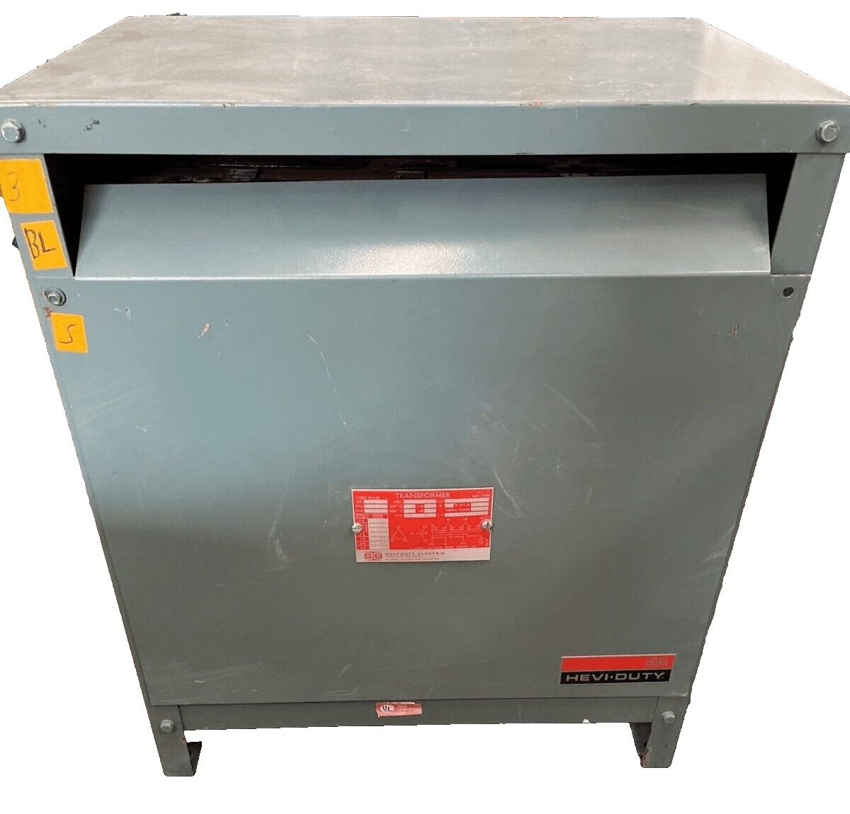 Transformador tipo seco de 45 KVA, primario 480, secundario 208/120, Sola/Hevi-Duty #T2HB45, 3 fases, interior