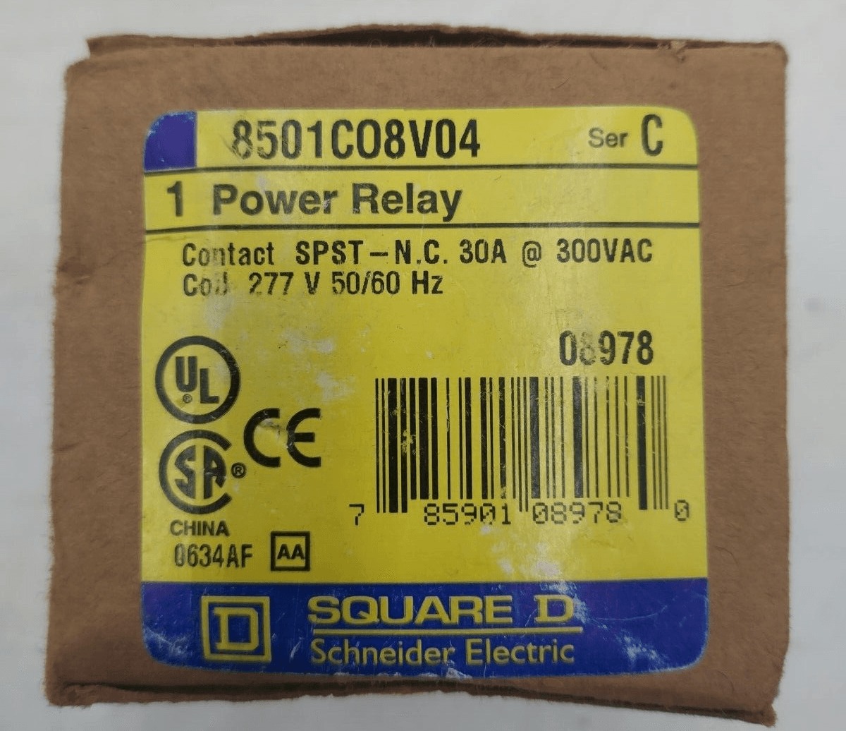 Square D #8501CO8V04, 30 Amp, 300 Volts, Relé de potencia, NUEVO