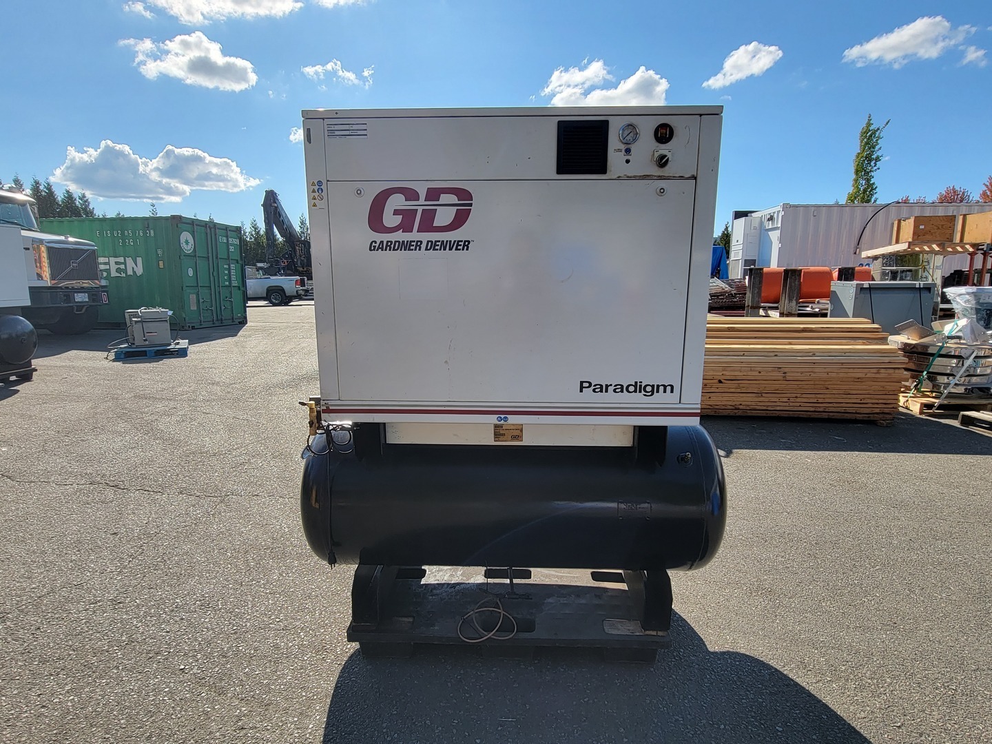 34.1 cfm, 175 psi, Gardner Denver #HER10-12, Two-Stage Reciprocating Air Compressor, 10 HP, 575 Volts, 120